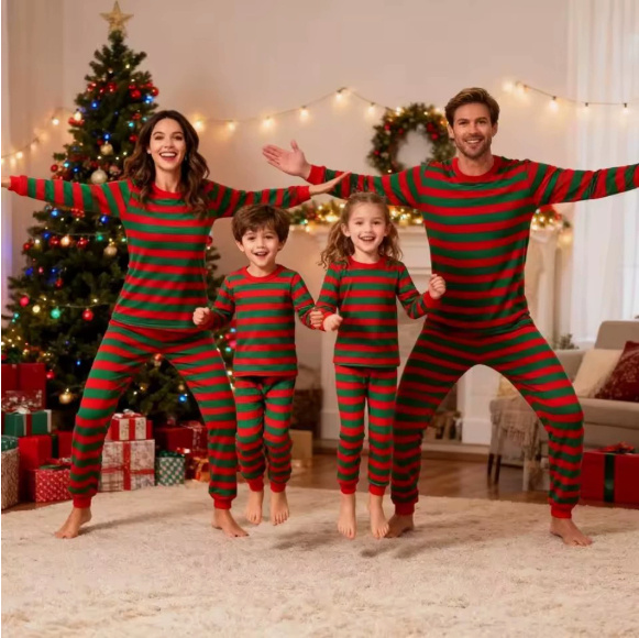Striped Christmas Family Set Autumn Long-sleeve Loungewear - Image 2