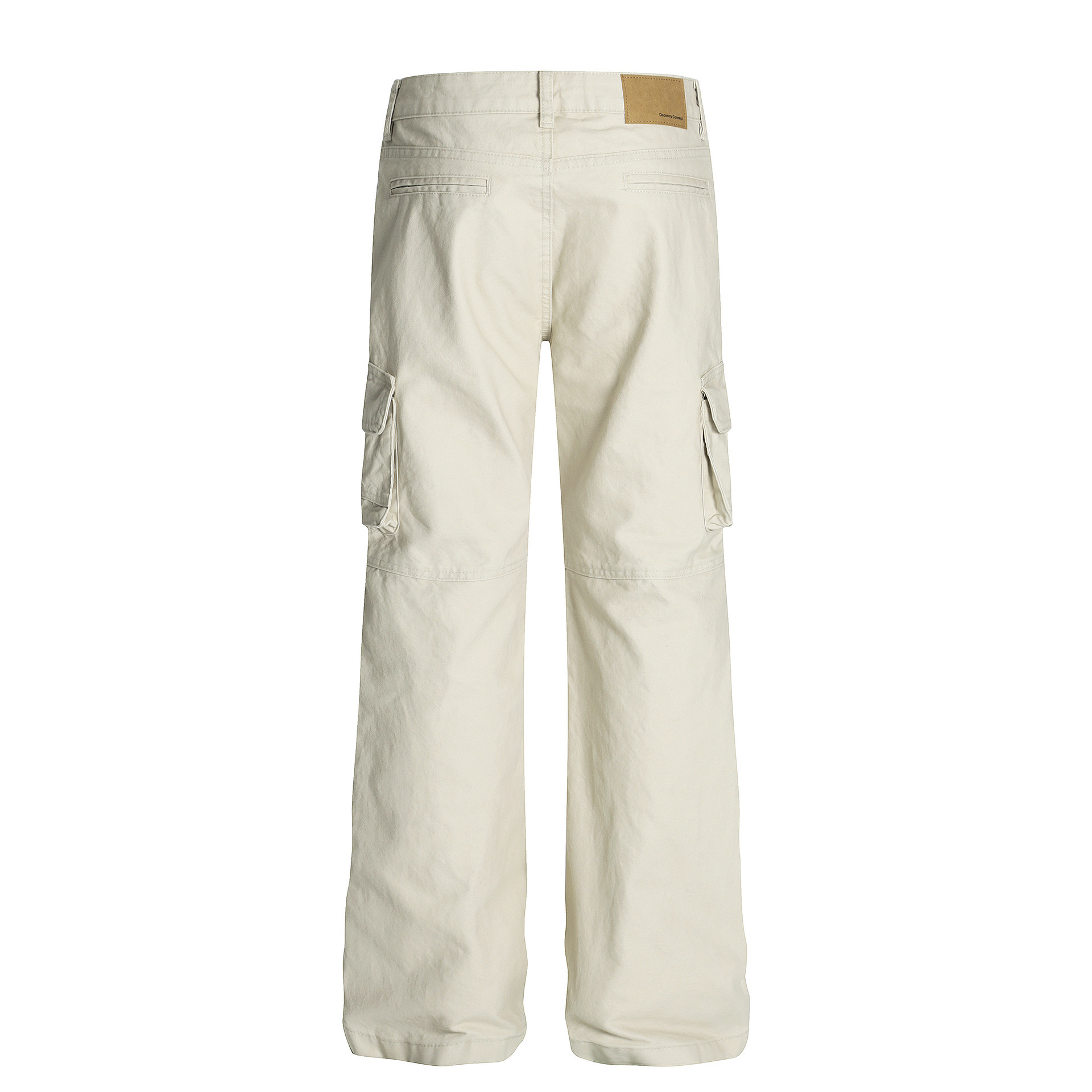 Retro Unisex Solid-Color Multi-Pocket Loose Flare-Bootcut Workwear Casual Pants - Image 3