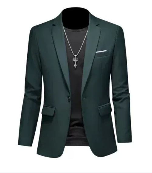Mens Fashionable Plus-Size Slim-Fit Suit Jacket - Image 4