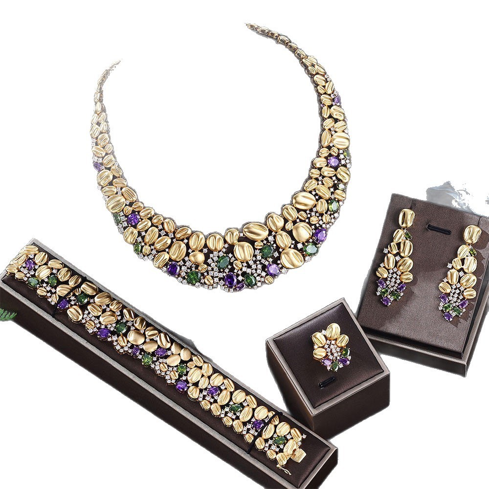 Exaggerated Necklace And Earring Wedding Set, Luxurious And Fashionable - Image 6
