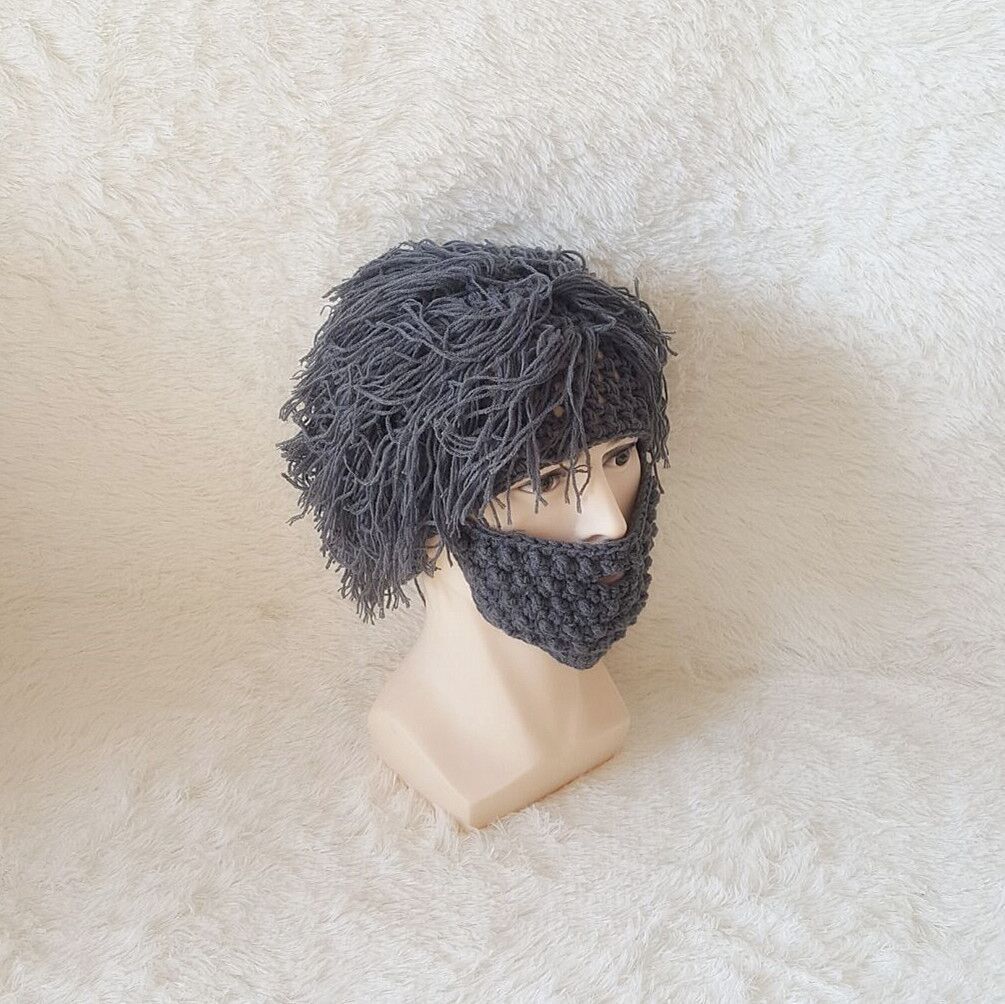 Creative Knitted Ski Hat With A Wig Beard - Image 4