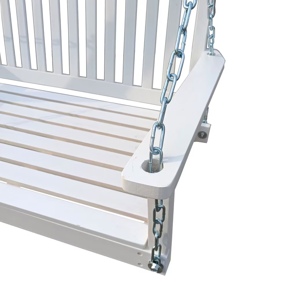Wooden Bench Swing With Chain - Image 7