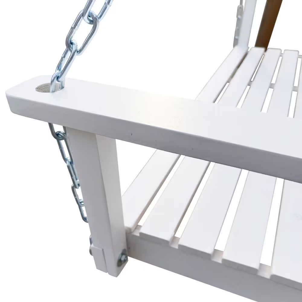 Wooden Bench Swing With Chain - Image 4