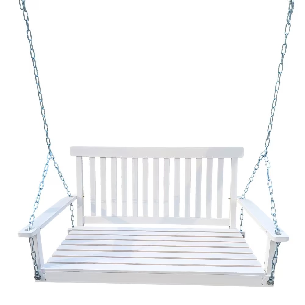 Wooden Bench Swing With Chain - Image 8