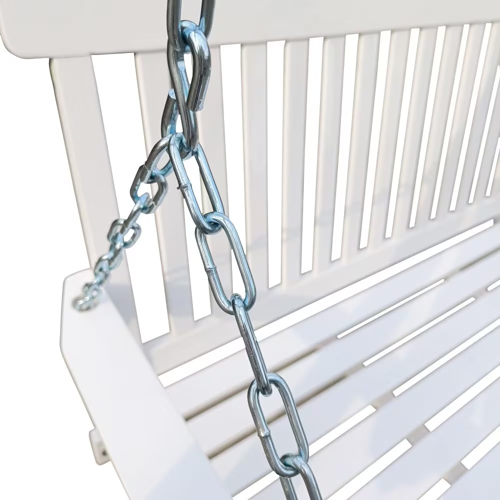 Wooden Bench Swing With Chain - Image 5