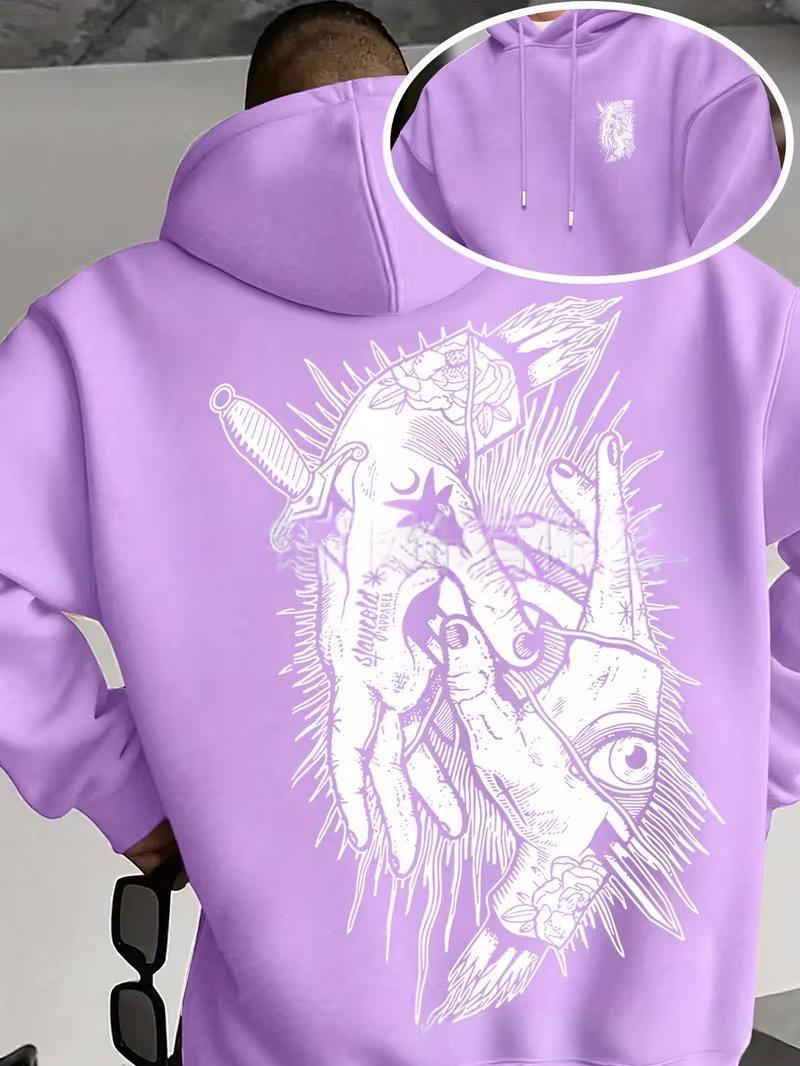 New Mens Casual Printed Hooded Sweatshirt - Image 9