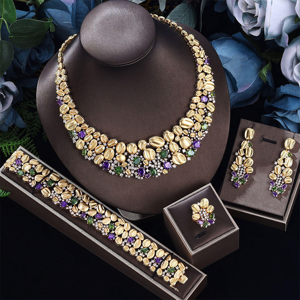 Exaggerated Necklace And Earring Wedding Set, Luxurious And Fashionable - Image 3