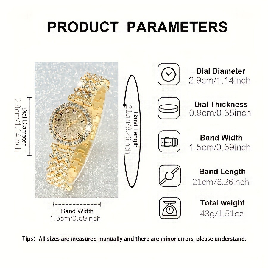 Womens Diamond-encrusted Watch And Bracelet Set - Image 2