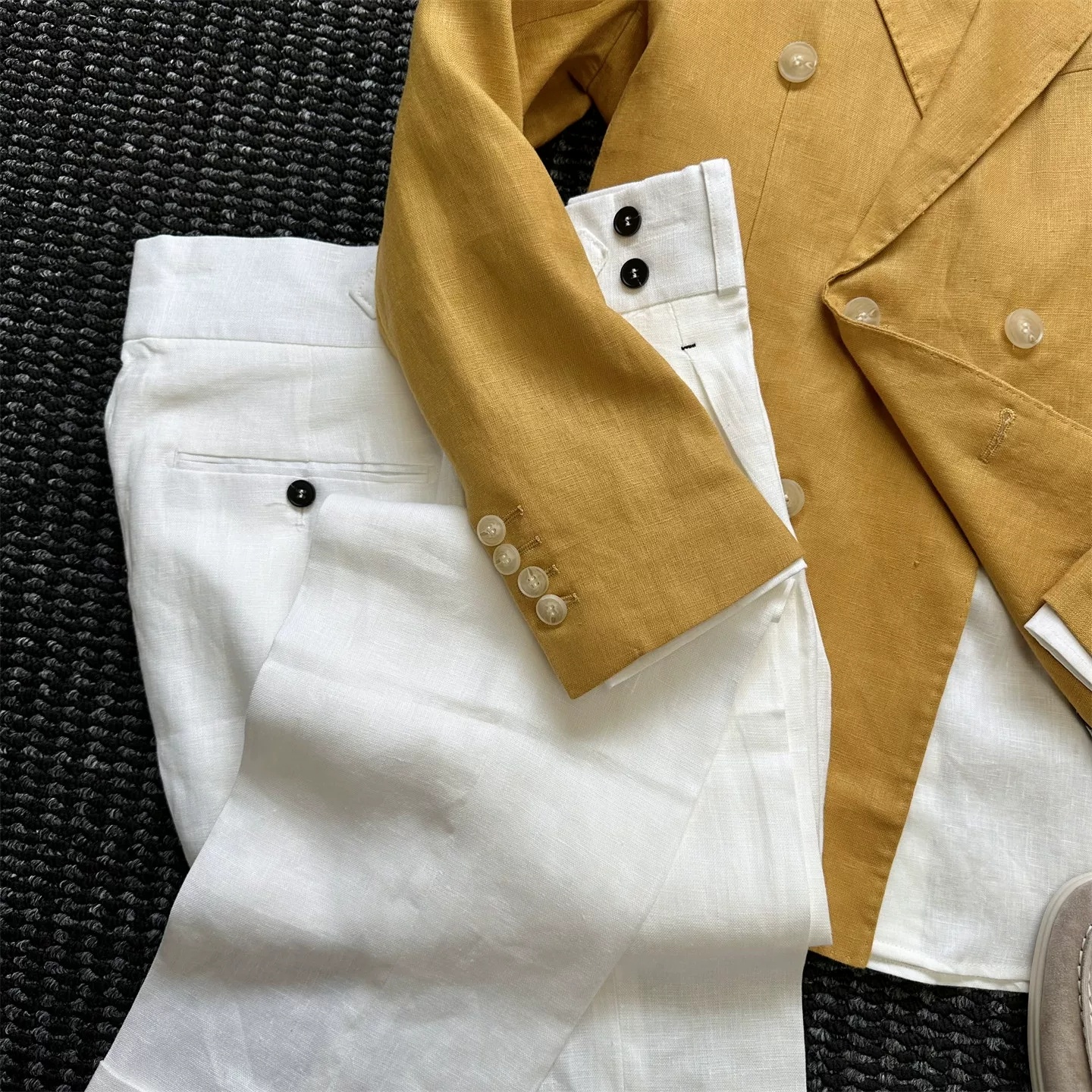 Casual British-style Semi-lined Slim-fit Suit - Image 7