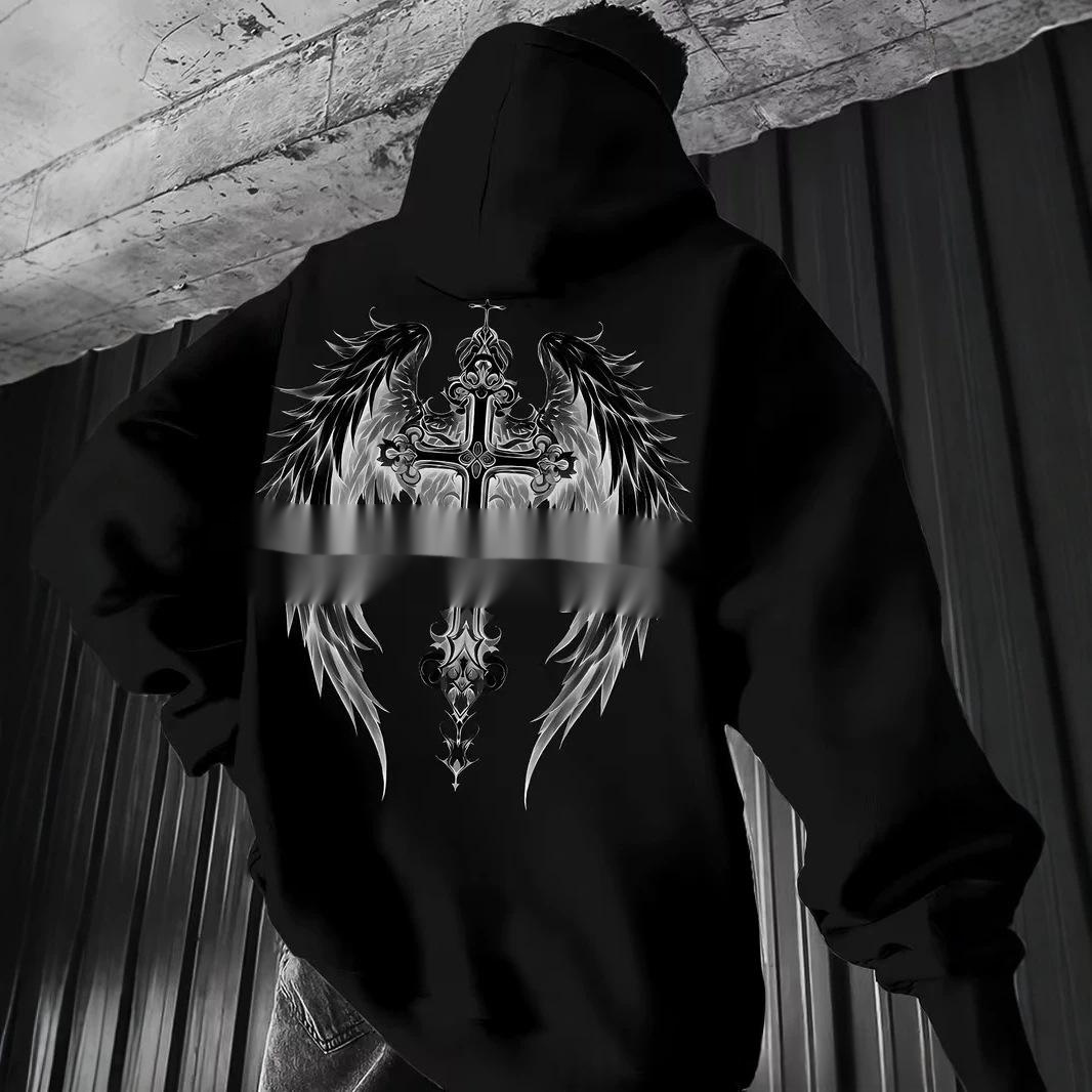 New Mens Casual Printed Hooded Sweatshirt