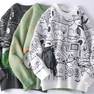 Mens Casual Crew-neck Fashionable Versatile Knit Sweater