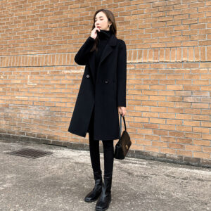 Womens Stylish Double-faced Cashmere Coat