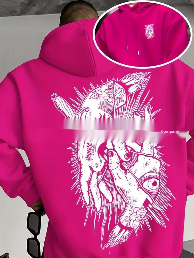 New Mens Casual Printed Hooded Sweatshirt - Image 4