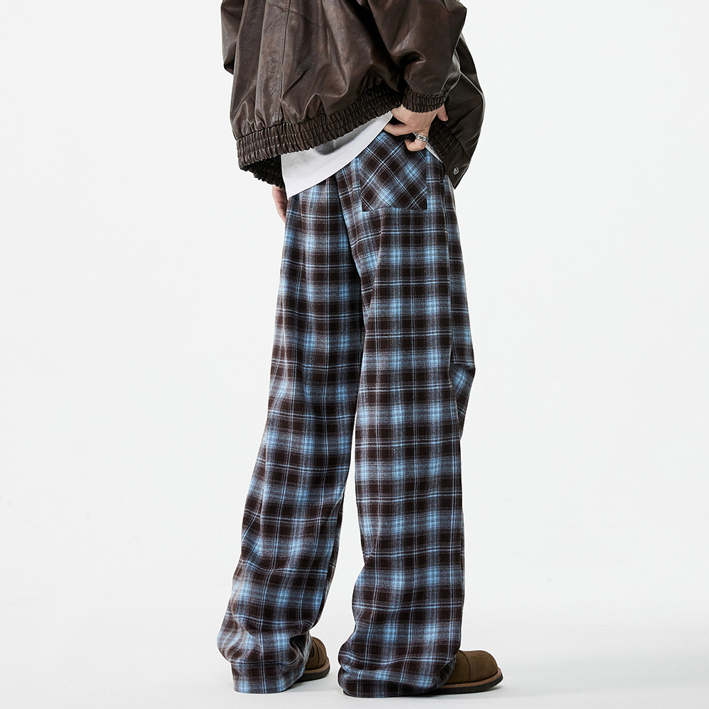 Mens Casual American-Style Checkerboard Pants - Image 5