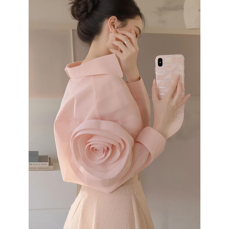 Womens French-style Elegant Dopamine Top - Image 2