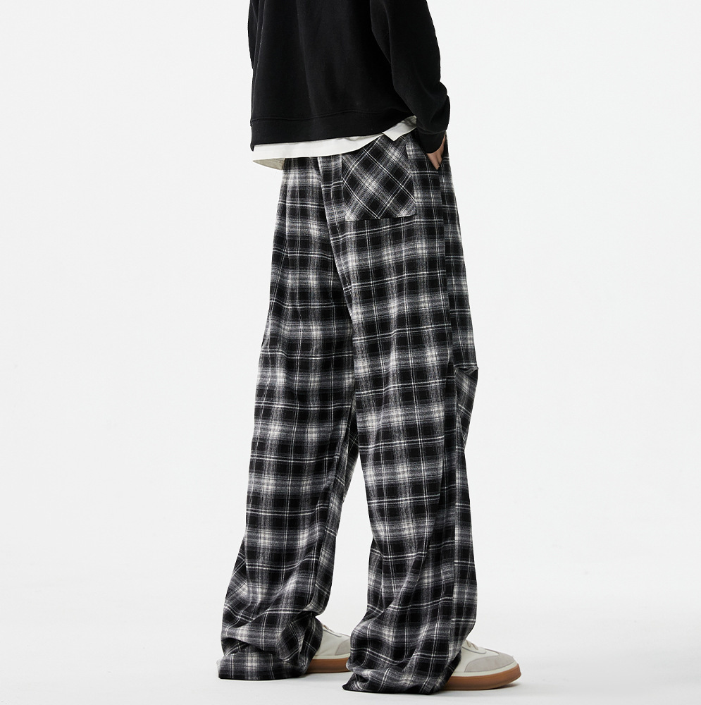 Mens Casual American-Style Checkerboard Pants - Image 3