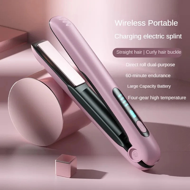 Wireless Hair Straightener Flat Iron Mini 2 IN 1 Roller USB 5000mAh Max 200 Degree Portable Cordless Curler 4 Levels Dry And Wet Uses - Image 6