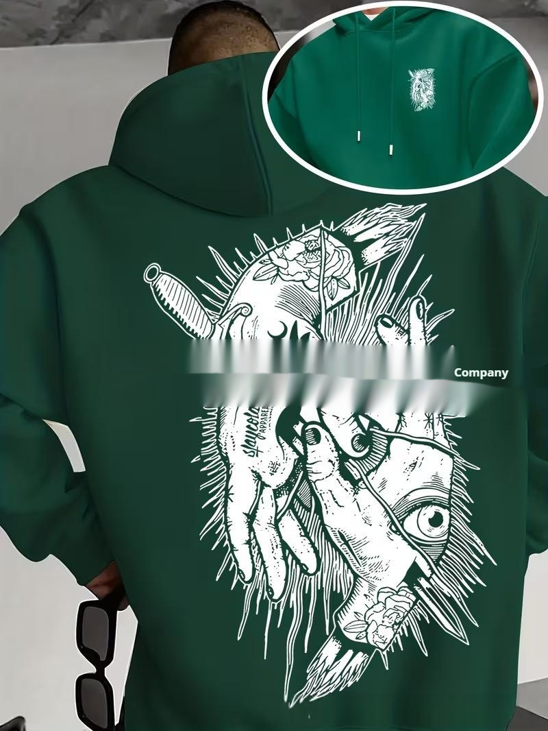 New Mens Casual Printed Hooded Sweatshirt - Image 8