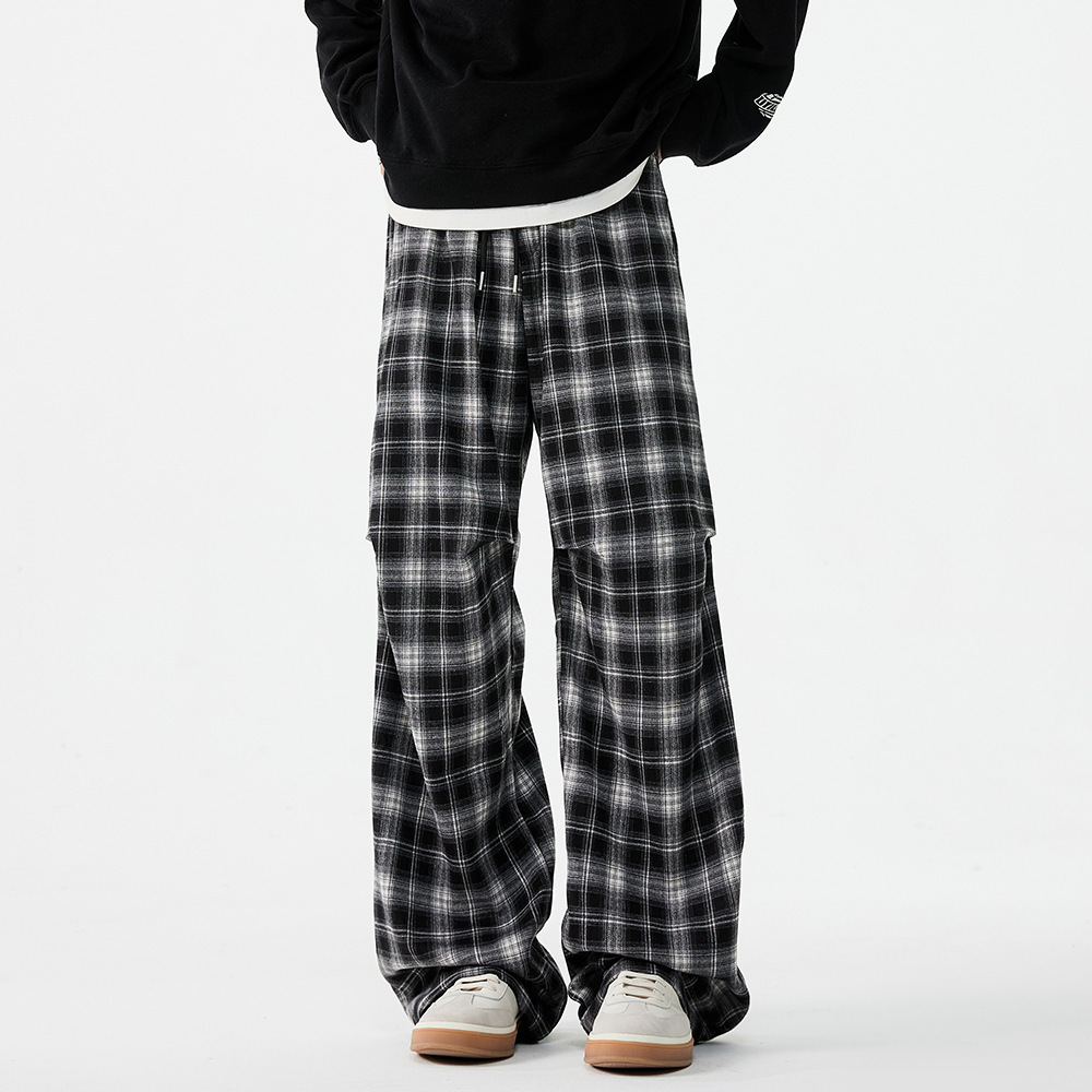 Mens Casual American-Style Checkerboard Pants - Image 6