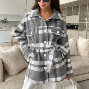 Winter Fashion Thick Lapel Lace-up Womens Wear