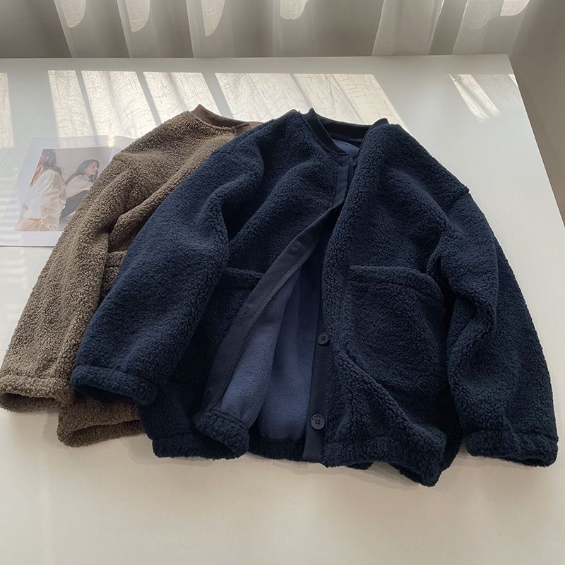 Brushed Thickened Loose-fitting Cardigan Coat - Image 4