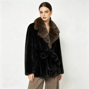 AutumnWinter Fashion Mid-length Coat With A Buttoned Lapel Design
