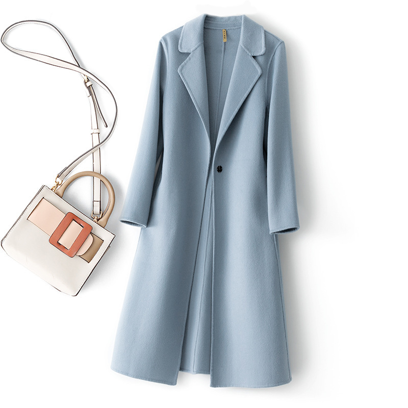 Cashmere Coat Womens Mid-length Wool Outerwear - Image 2
