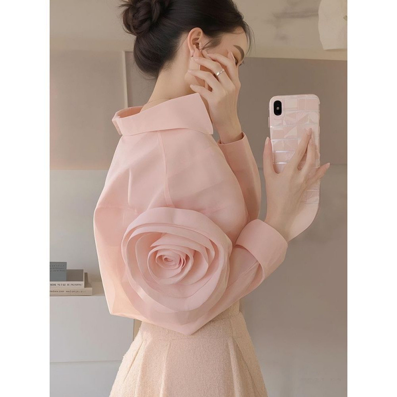 Womens French-style Elegant Dopamine Top - Image 5