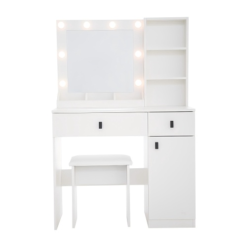 Vanity Desk With Lights, Vanity Set With Mirror, Makeup Vanity Desk With Large Drawers Three Level Storage Dreeser, VanitysVanities With 3 Lights Brightness Adjustable For Bedroom, White - Image 3
