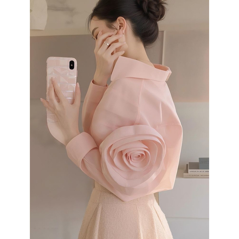 Womens French-style Elegant Dopamine Top - Image 3