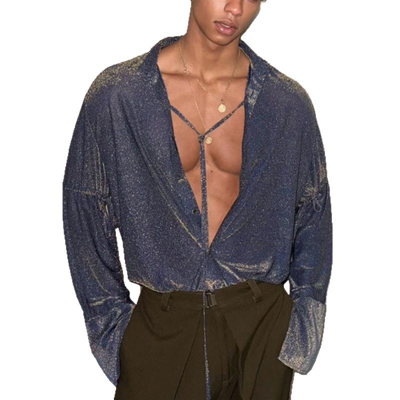 Fallwinter Mens Loose-fit Top With Tie Details - Image 4