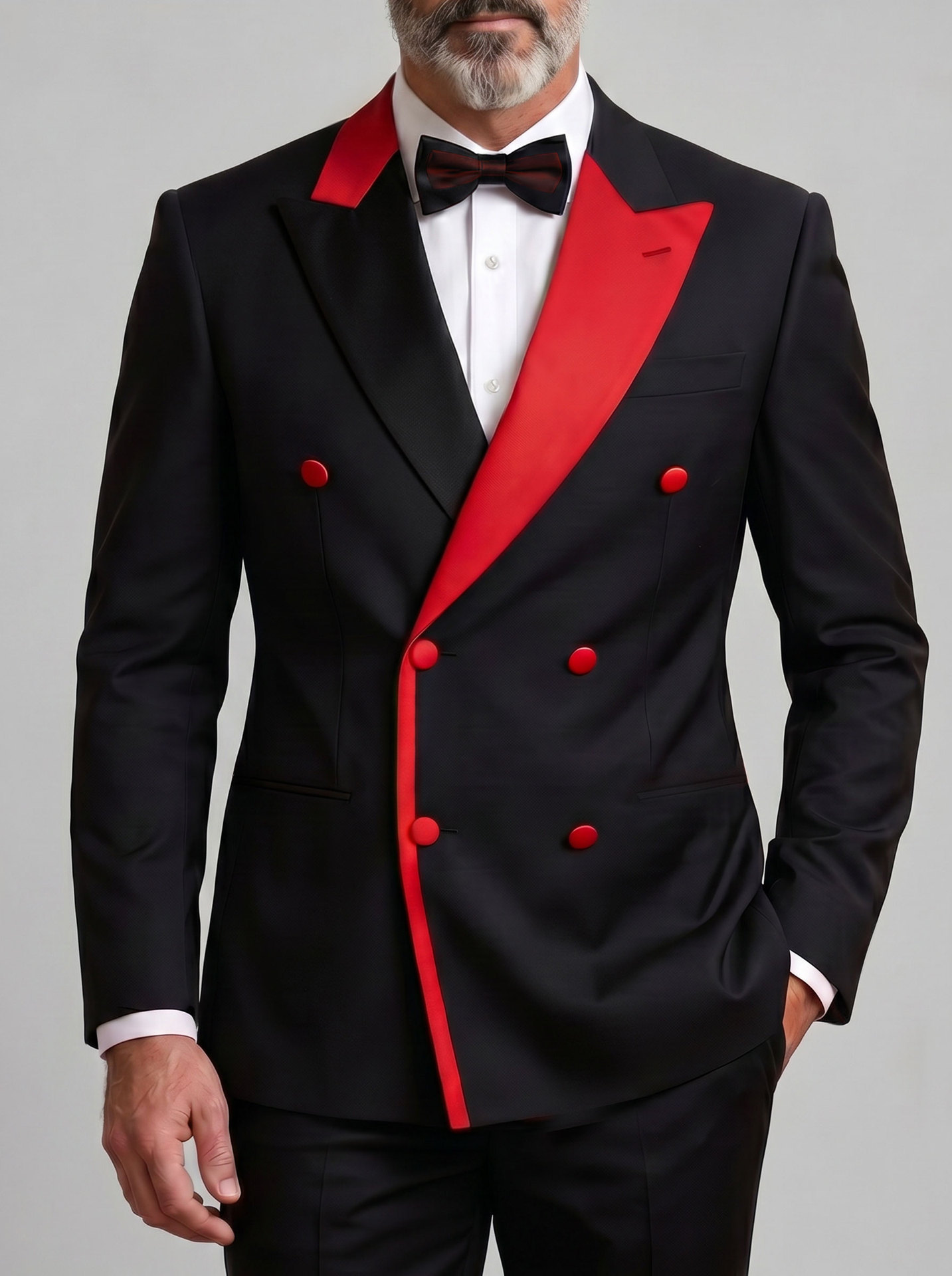 Men's Color-Block Double-Breasted Light Business Suit - Image 6