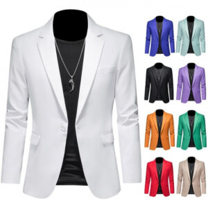 Mens Fashionable Plus-Size Slim-Fit Suit Jacket