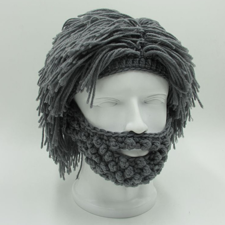 Creative Knitted Ski Hat With A Wig Beard - Image 2