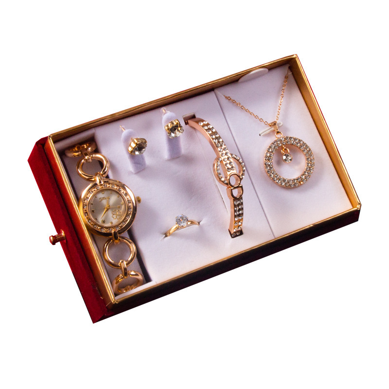 Goddess Festival With Hand Gift Set Watch Bracelet Necklace Ear Stud - Image 4