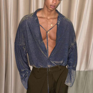 Fallwinter Mens Loose-fit Top With Tie Details