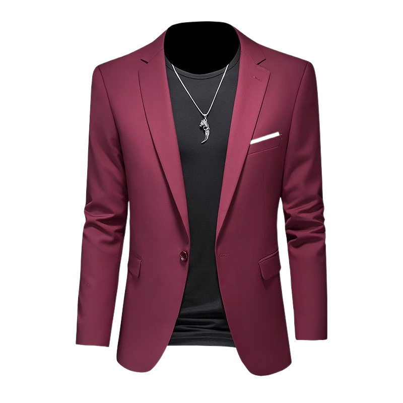 Mens Fashionable Plus-Size Slim-Fit Suit Jacket - Image 7