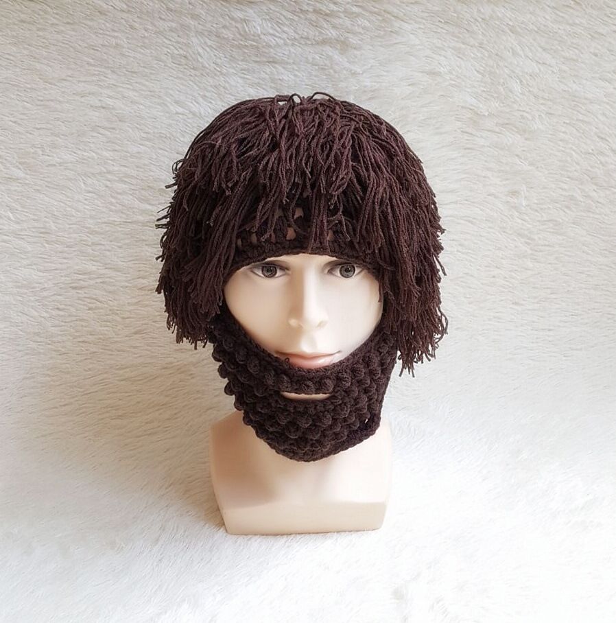 Creative Knitted Ski Hat With A Wig Beard - Image 7