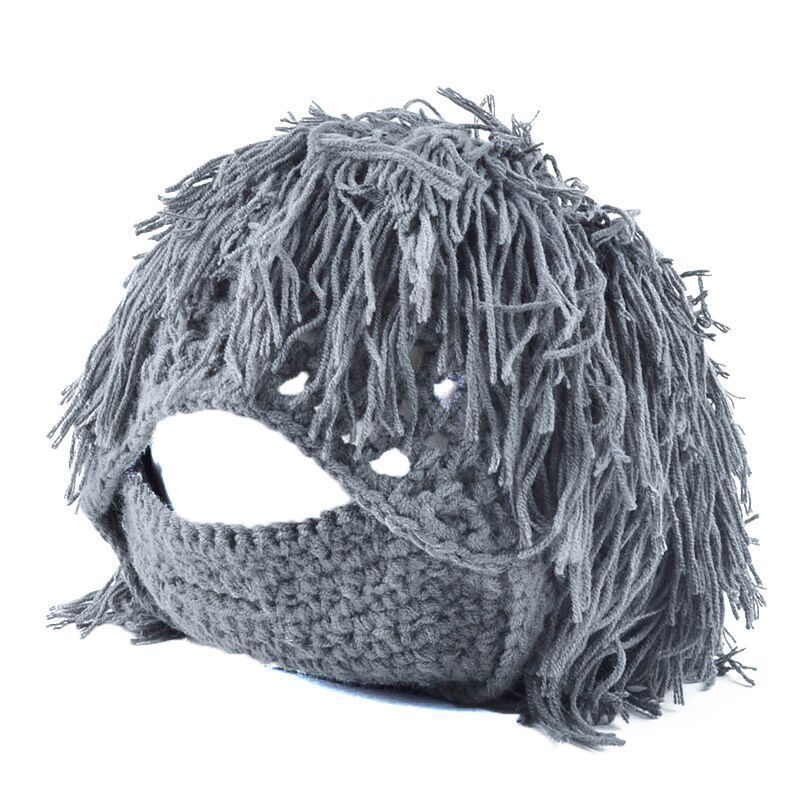 Creative Knitted Ski Hat With A Wig Beard - Image 6