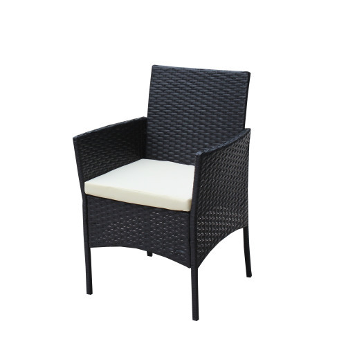 4 PC Rattan Patio Furniture Set Outdoor Patio Cushioned Seat Wicker Sofa Beige Cushion - Image 9