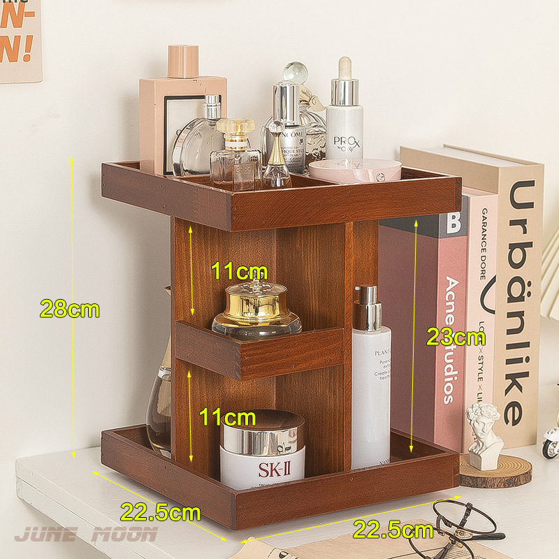 Tiered Desktop Organizer For Lipsticks And Wooden Skincare Products - Image 5