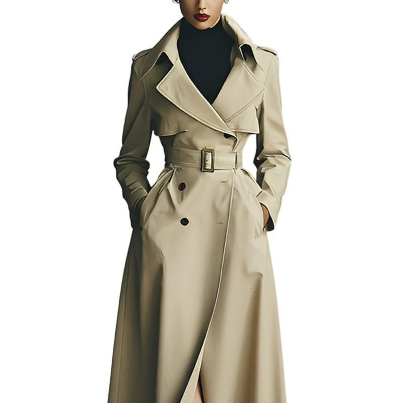 Elegant Versatile And Figure-flattering Long Coat Womens Trench-style Outerwear - Image 6