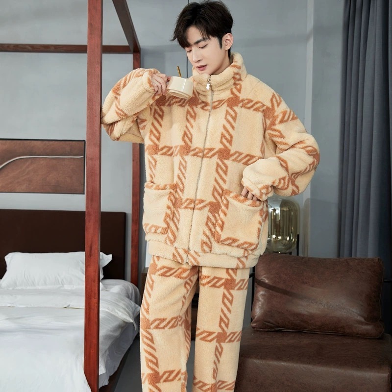 Men's Zipper Pajamas Winter Thickened - Image 3