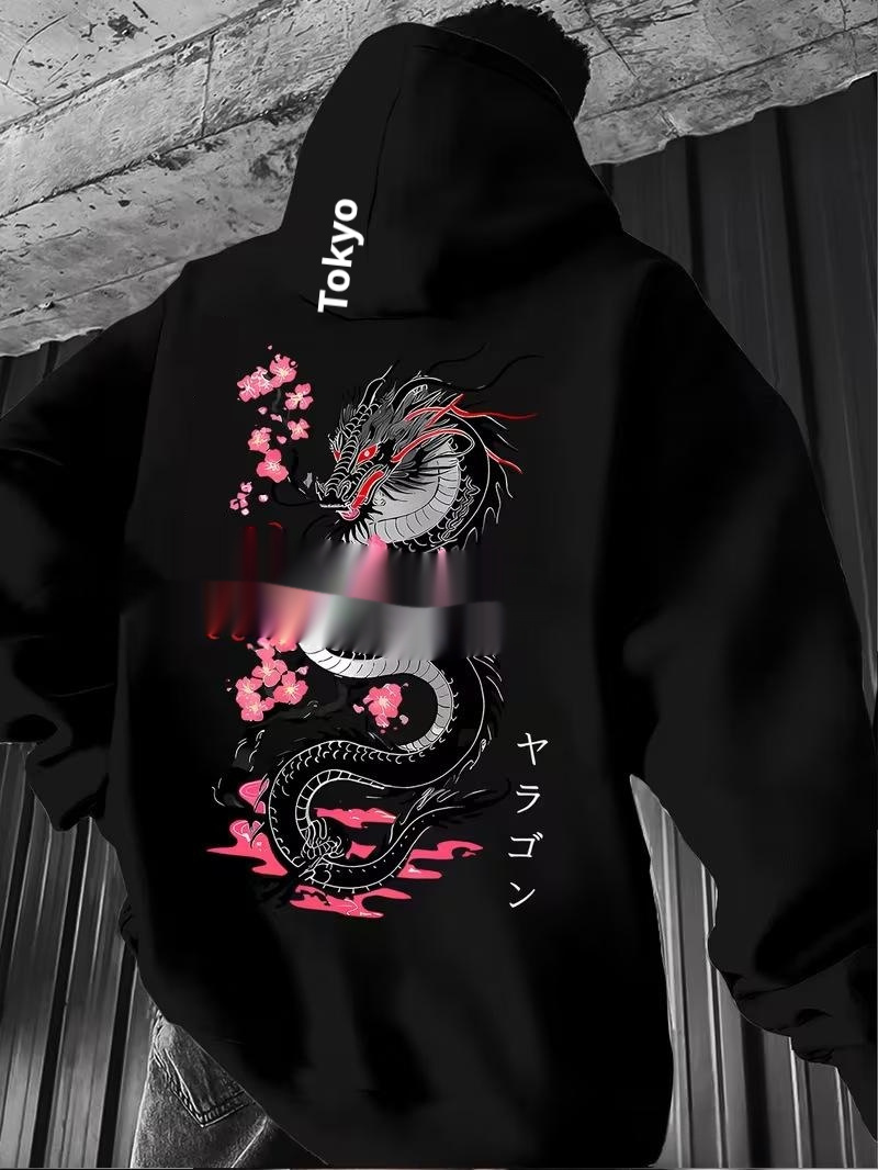 New Mens Casual Printed Hooded Sweatshirt - Image 6