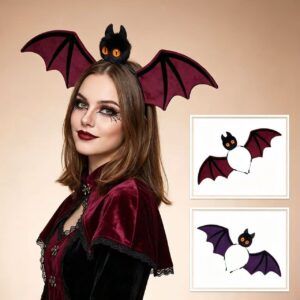 Halloween Vampire Bat Wings Headband, Funny Furry Beast Ear Cosplay Hair Hoop, Novelty Spooky Bat Costume Headpiece For Halloween Party, Cosplay, Fancy Dress Photo Prop
