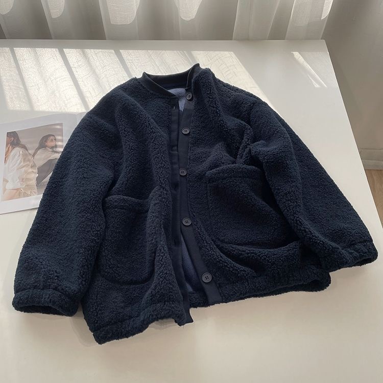 Brushed Thickened Loose-fitting Cardigan Coat - Image 2