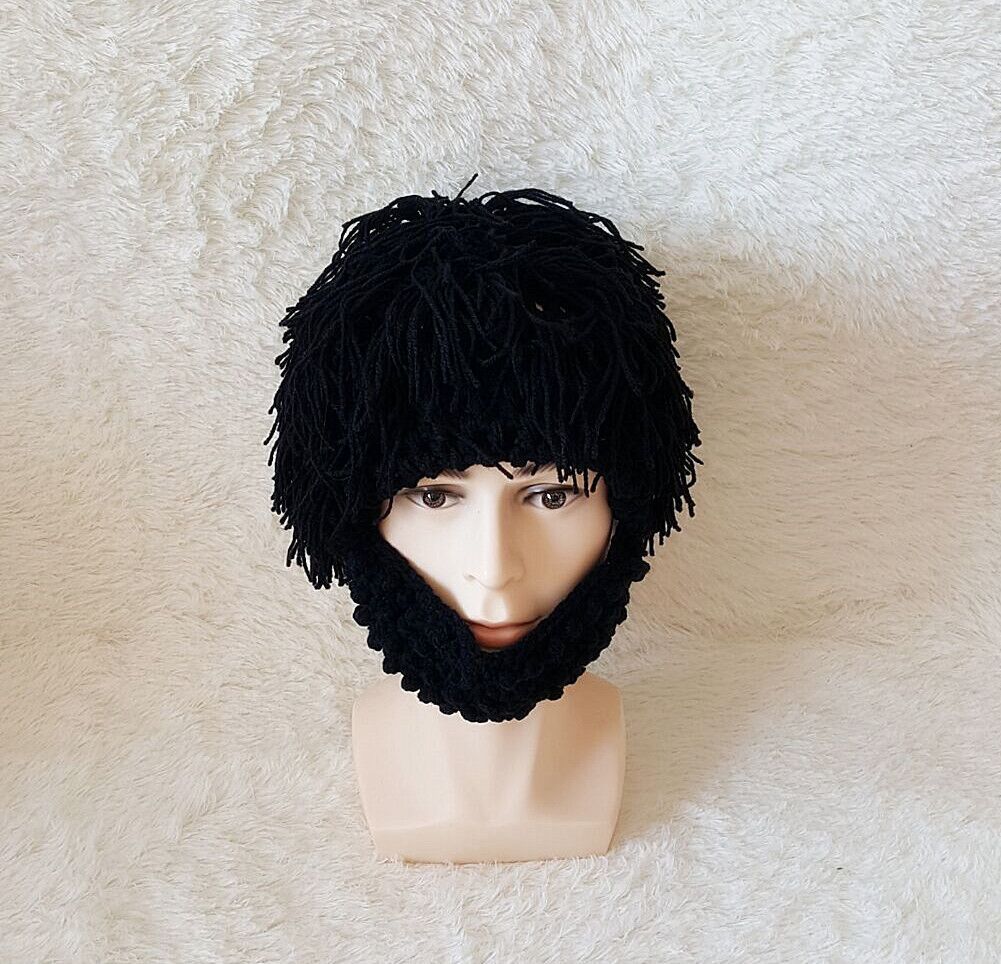 Creative Knitted Ski Hat With A Wig Beard - Image 3