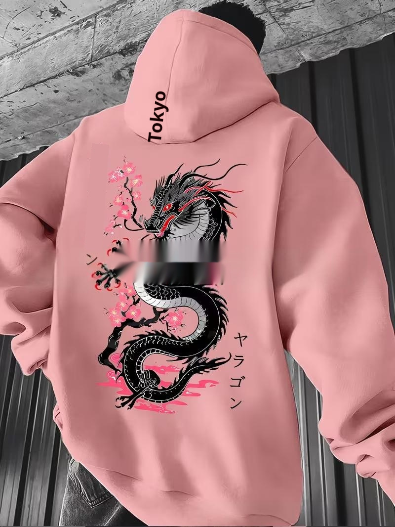 New Mens Casual Printed Hooded Sweatshirt - Image 3