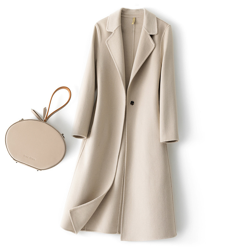 Cashmere Coat Womens Mid-length Wool Outerwear - Image 9