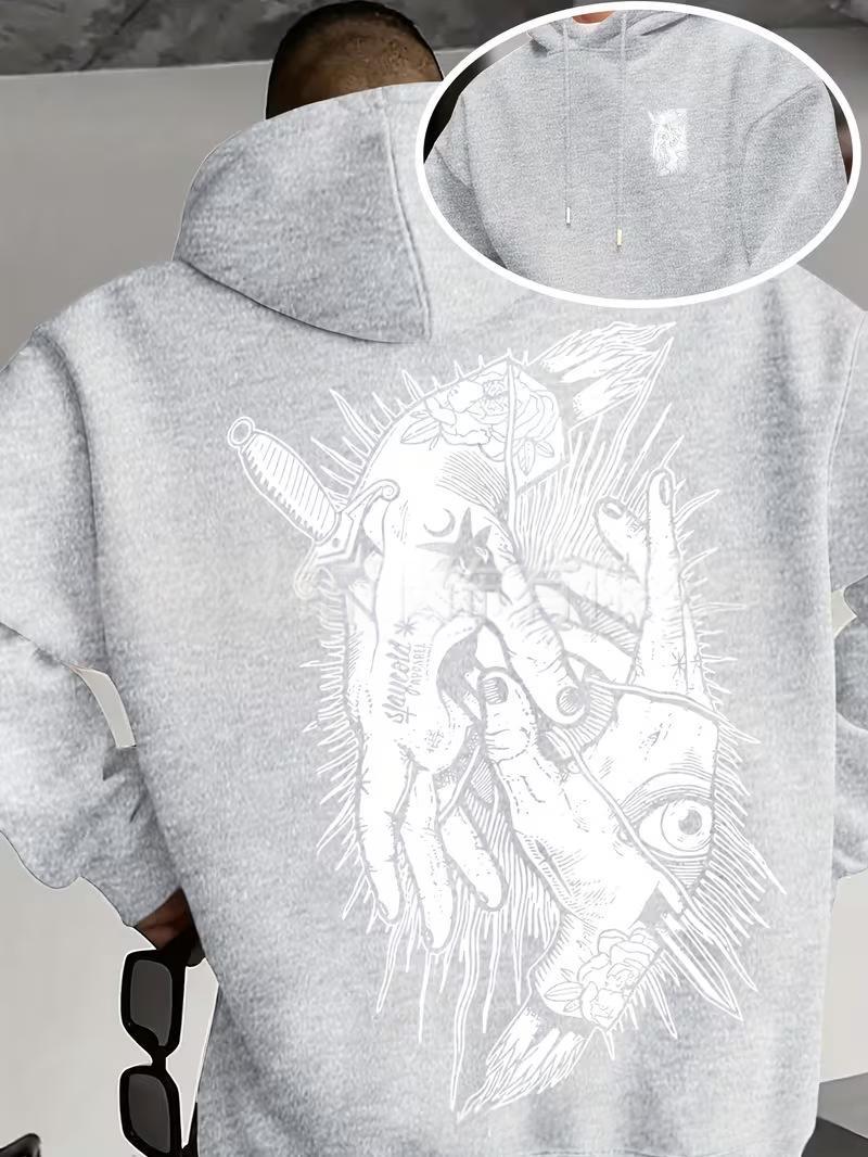 New Mens Casual Printed Hooded Sweatshirt - Image 2